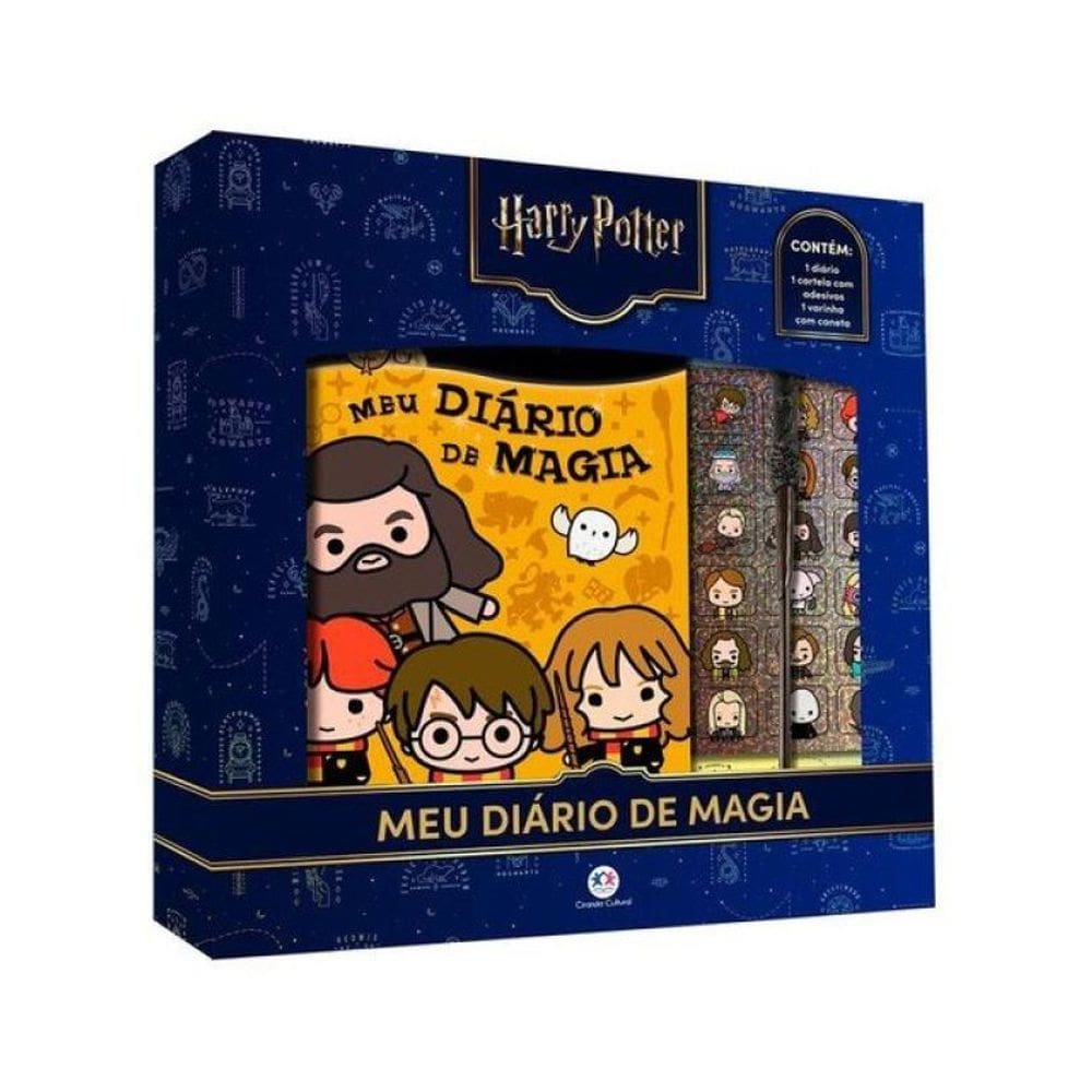 Harry Potter - Meu Diário De Magia Com Varinha-Caneta E Adesivos