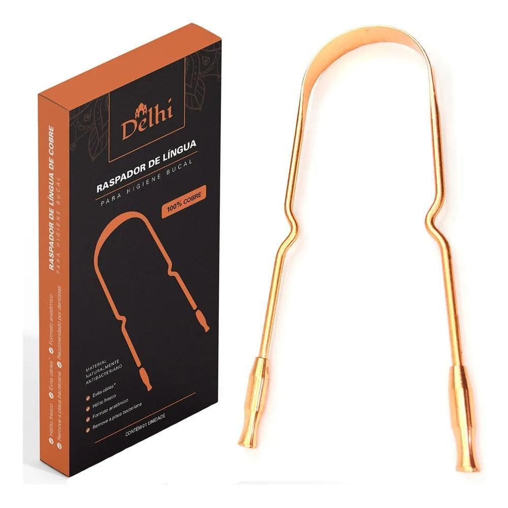 2X Raspador Limpador De Língua De Cobre - Delhi Ayurveda - H