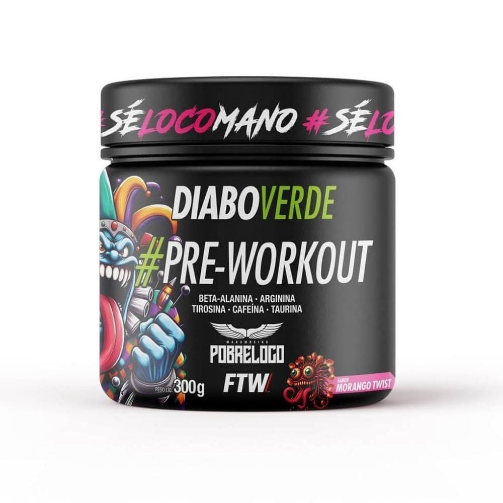 Diabo Verde Pre-Workout 300G - Sabor: Morango Twist