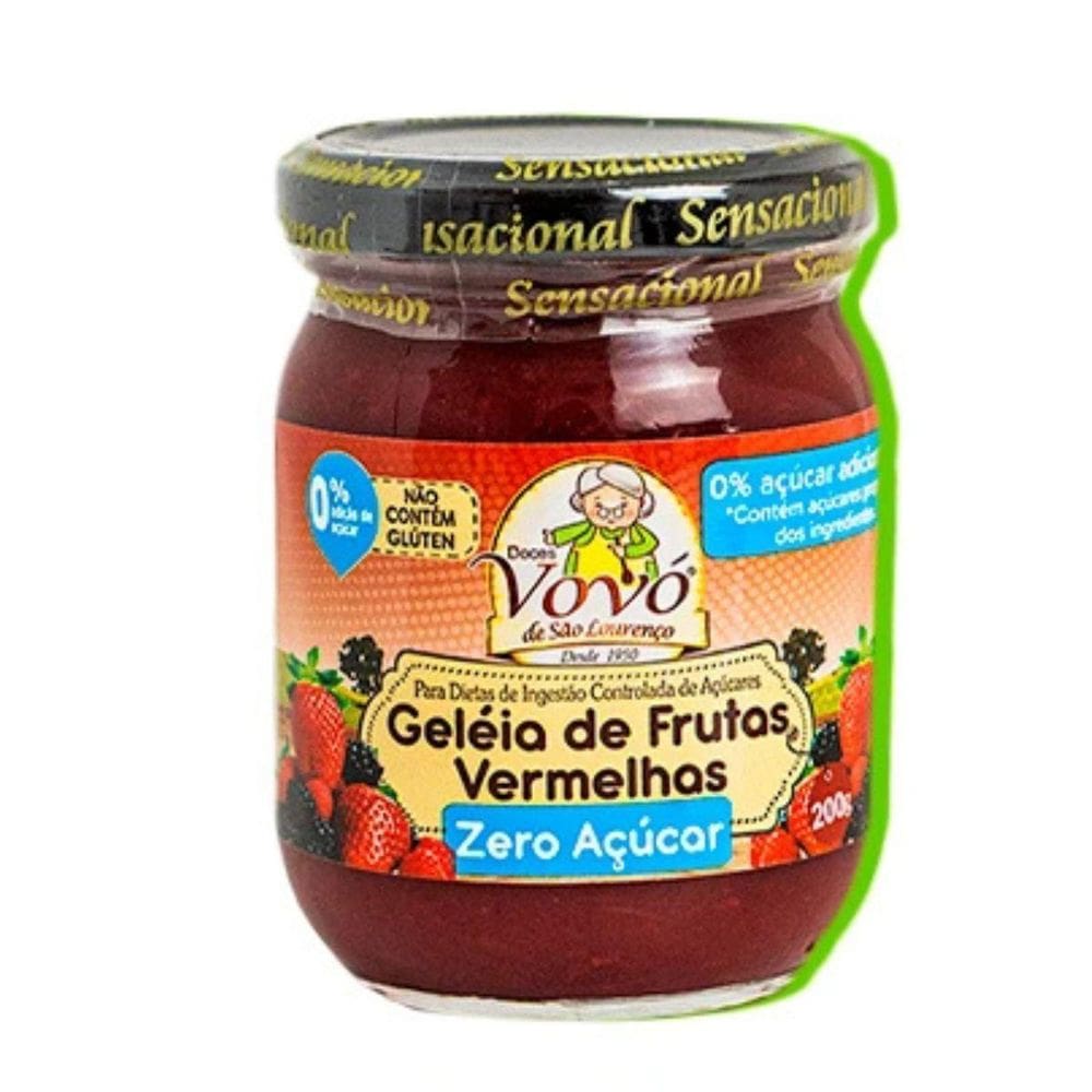 Geleia De Frutas Vermelhas Zero Acucar 200G Doces Vovó
