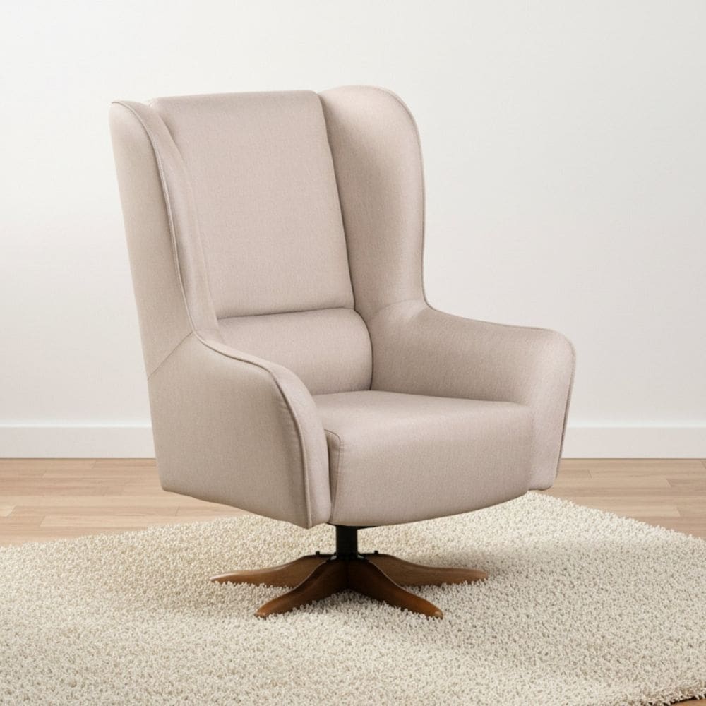 Poltrona de Amamentação Baby Giratória e Balanço Lorena Bege