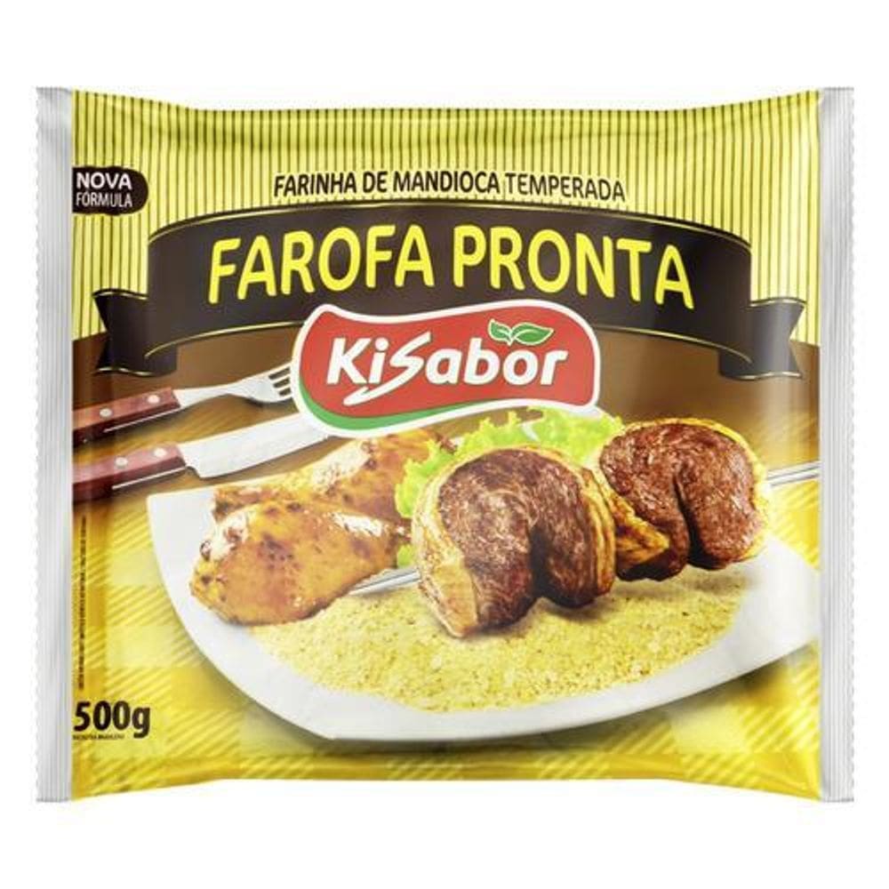 Farofa Pronta De Mandioca Pacote 500G Kisabor
