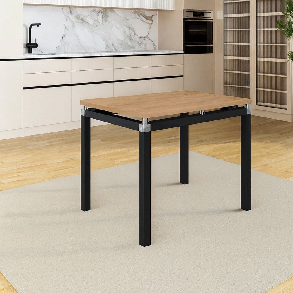 Mesa com Tampo 91cm X 68cm Base em Aço Malva Preto/Marrom