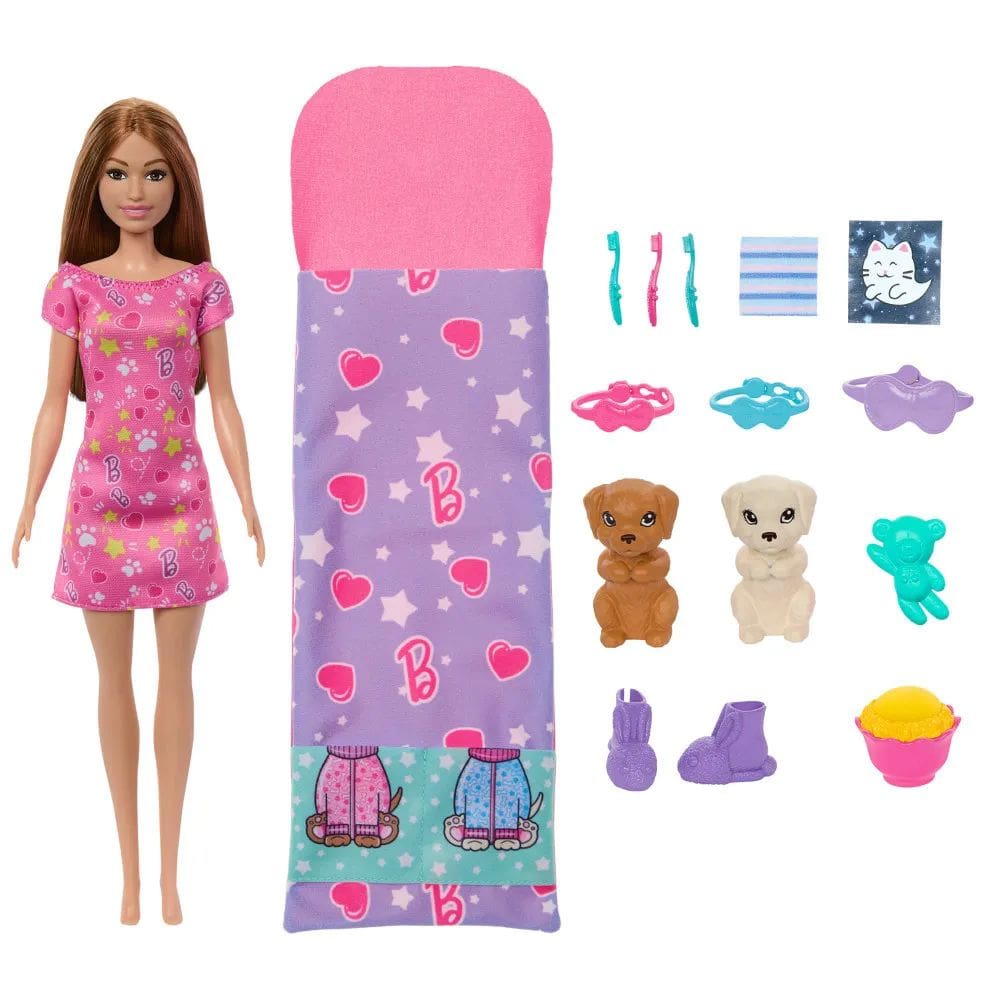 Boneca Barbie Conjunto Festa do Pijama com Cachorrinho - Mattel