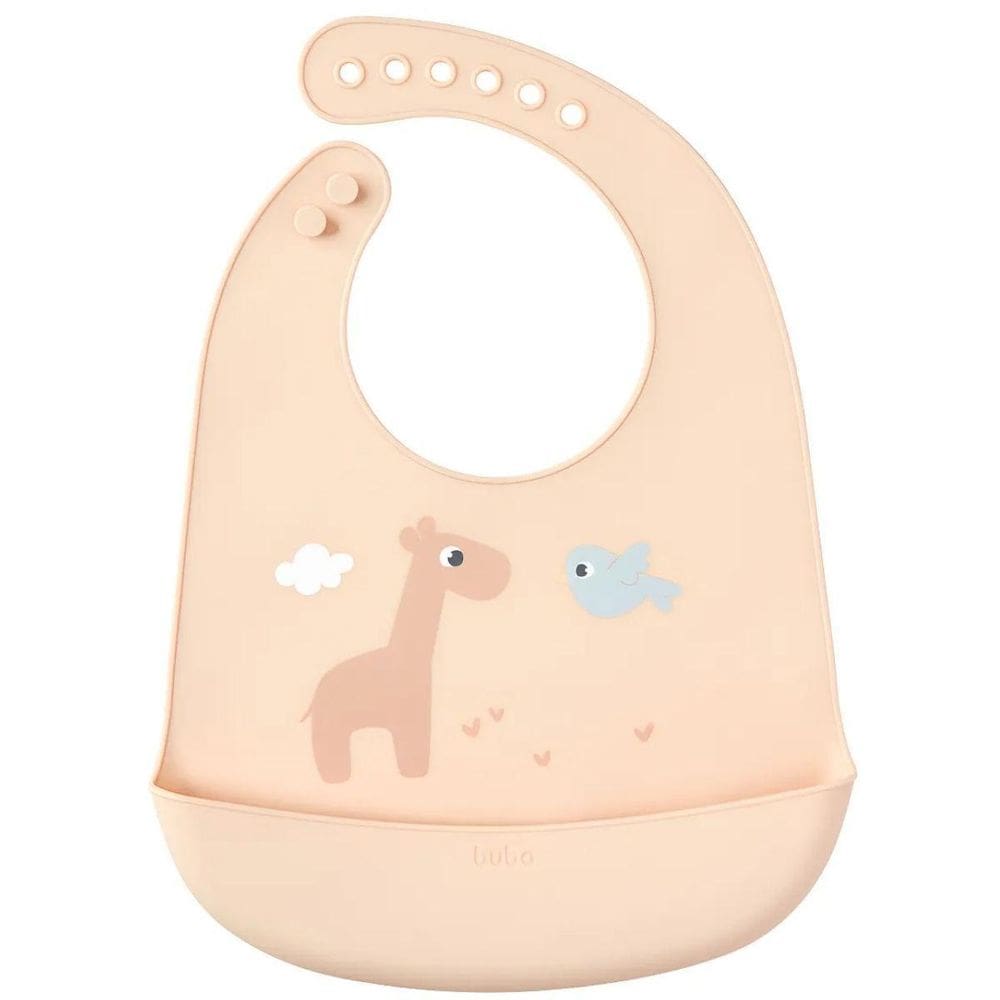 Babador Silicone Com Pega Migalhas Cloudy Girafa - Buba