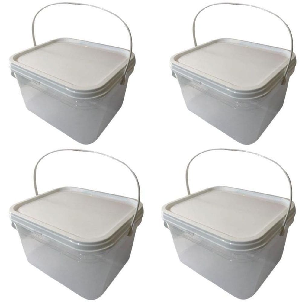 Balde Transparente 2.4L Para Pimenta-Kit 4 Pçs