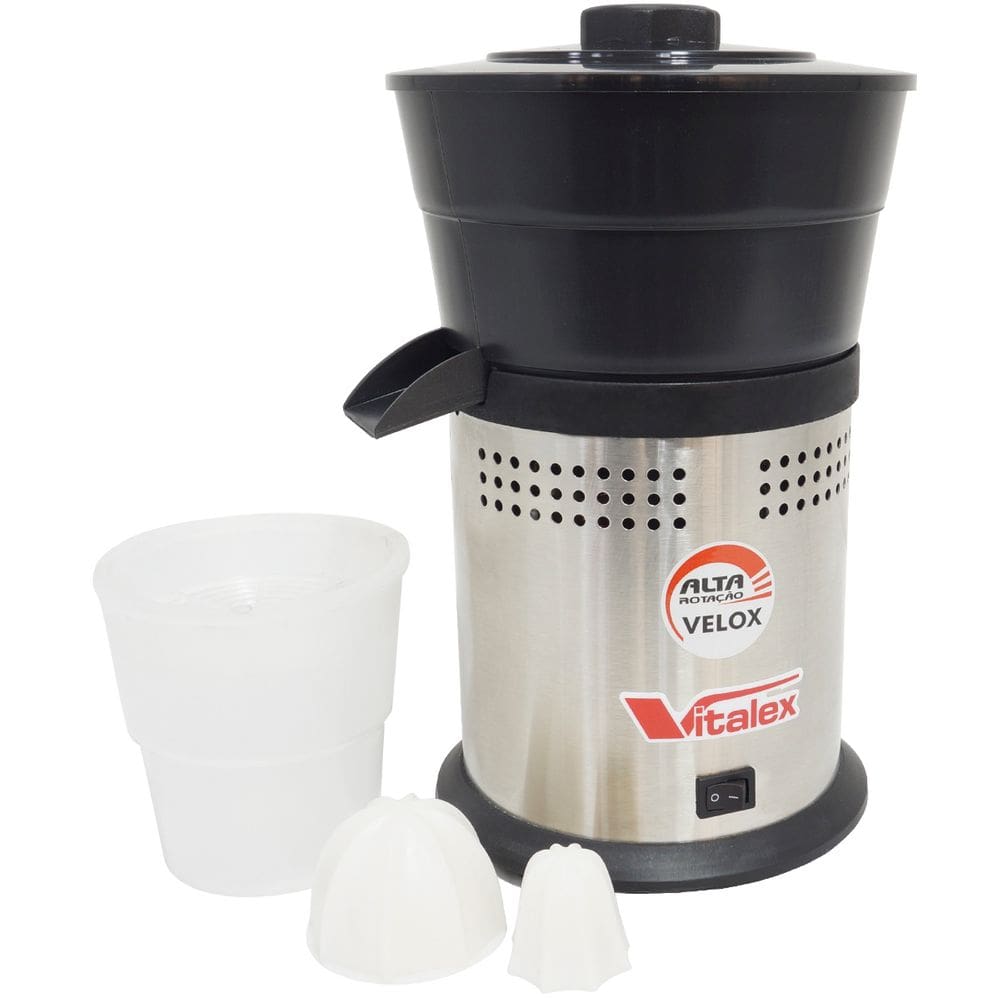 Espremedor Extrator Suco Laranja Doméstico 300W Câmara Plástica Vitalex ESVI-P Bivolt