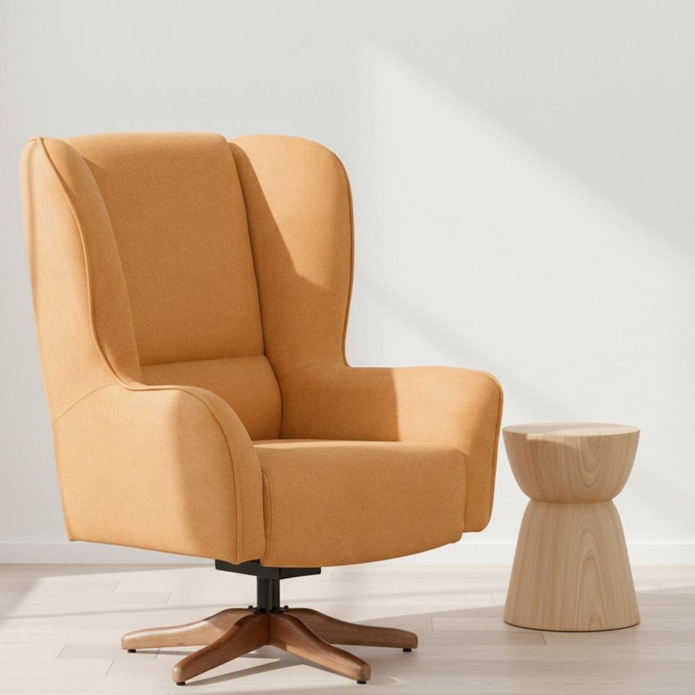 Poltrona de Amamentação Baby Giratória e Balanço Lorena Mostarda