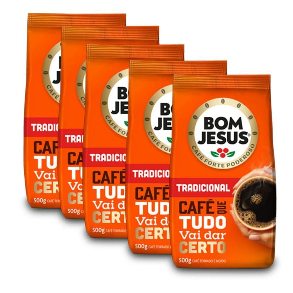Café Bom Jesus Tradicional Moído Kit 5 Pacotes De 500G Cada