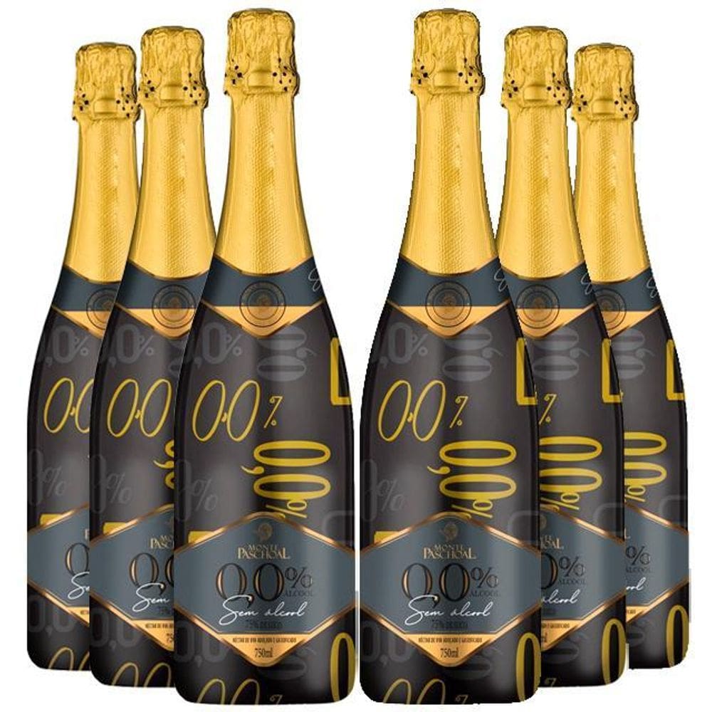 Gaseificado Sem Álcool Branco Monte Paschoal - 750Ml - 06 Un