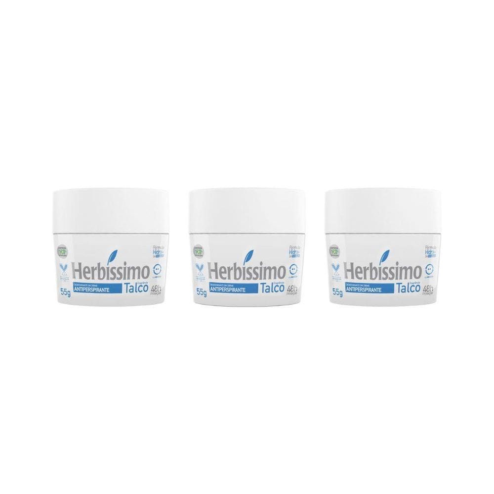 Herbissimo Creme 55G Talco - Kit Com 3Un