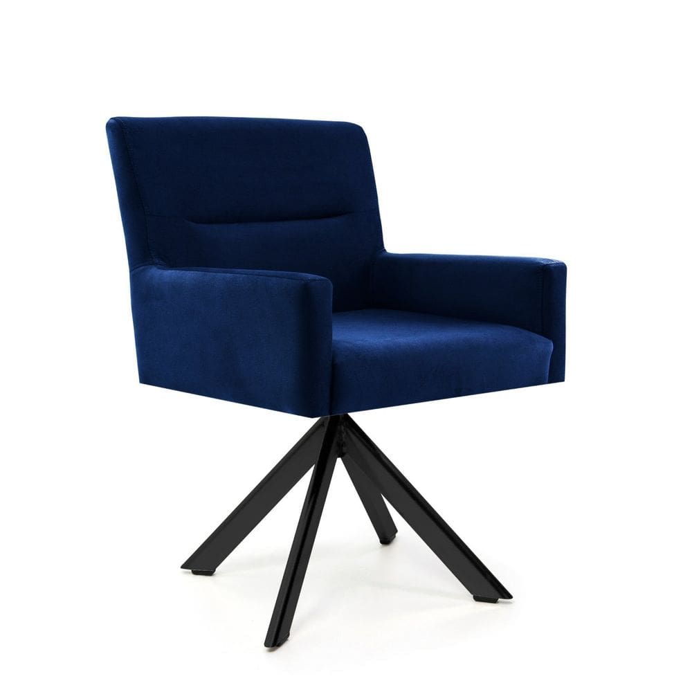 Poltrona Veludo Giratória com 4 Pés Angel Royal