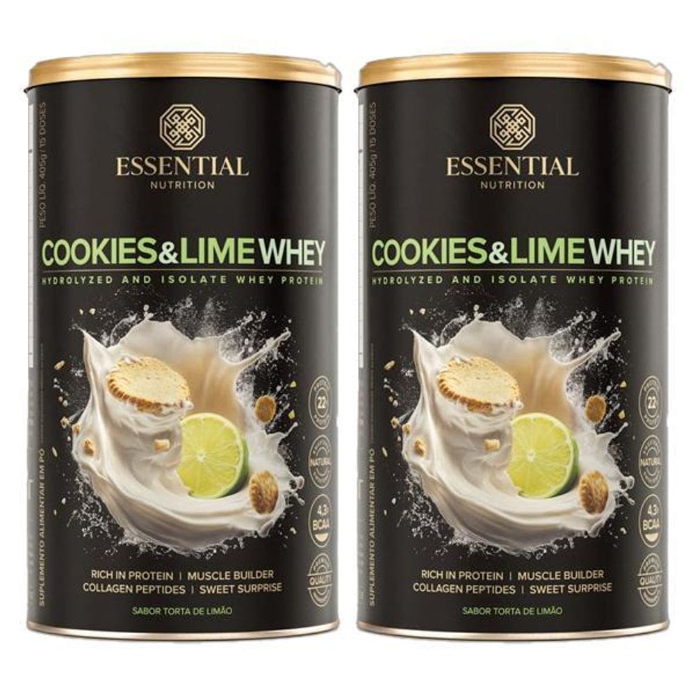 Kit 2X: Cookies & Lime Whey Essential Nutrition 405G