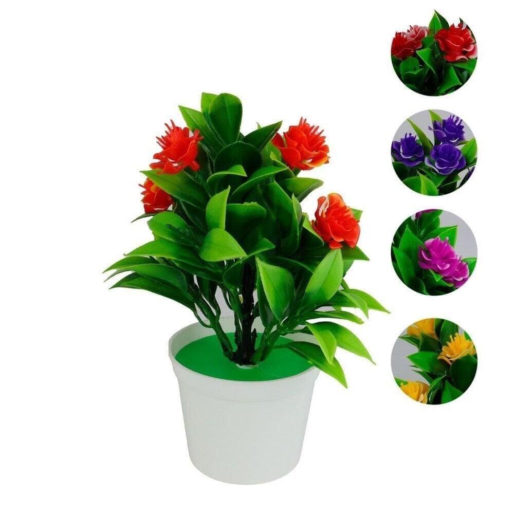 Vaso Decorativo de Plástico 17cm com Planta Color - Tudo em Caixa