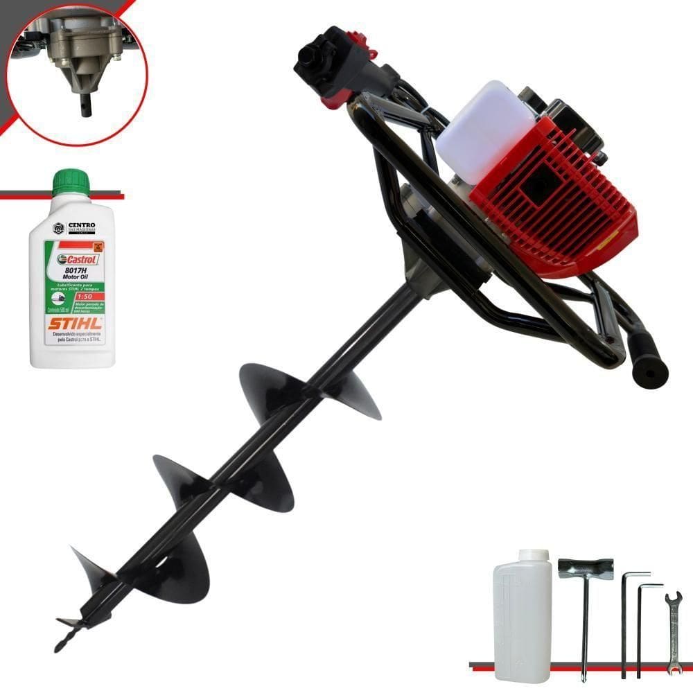 Perfurador De Solo Anmax Gs520b + Broca + óleo Stihl