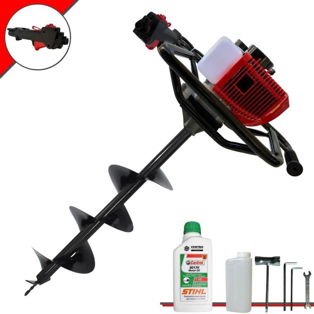 Perfurador Anmax à Gasolina 2,2hp + Broca + óleo Stihl
