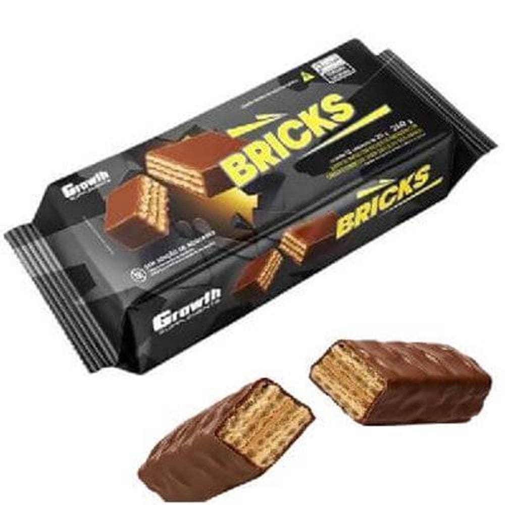 Wafer Bricks Amendoim Com Canela Coberto Chocolate Growth