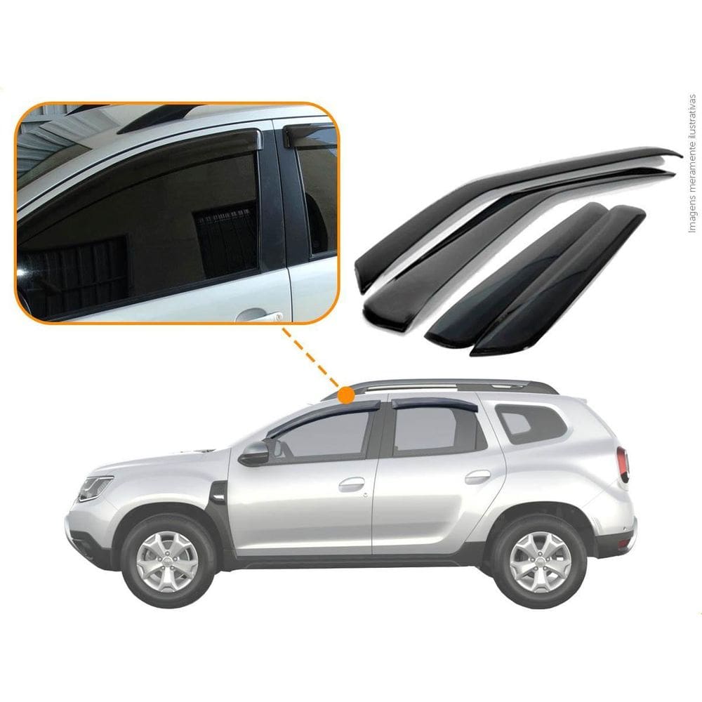 Calha Chuva Acrilico Renault Nova Duster 4 Portas