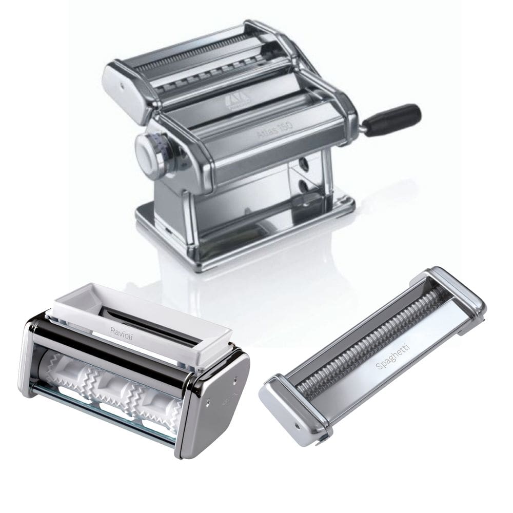 Máquina Macarrao Marcato Italiana Pasta Set 5 Tipos de Massa Lasanha Fettuccine Tagliolini Ravioli Spaghetti
