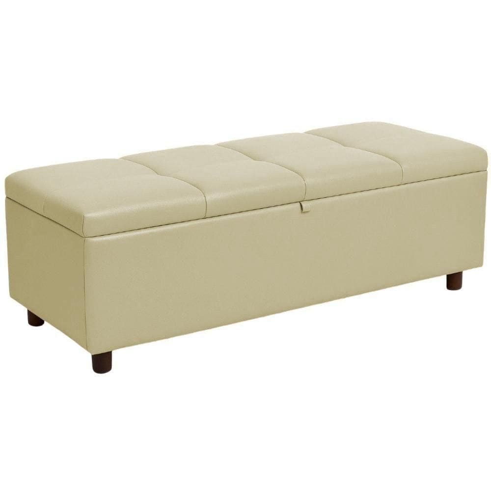 Baú Recamier Espanha Couro Bege 160 Cm