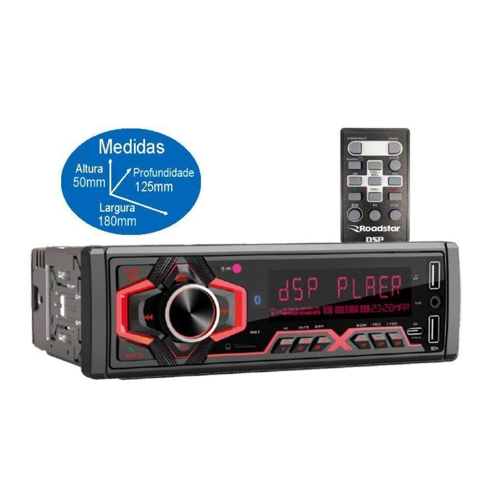 Auto Rádio Roadstar Rs150br Am-fm Bluetooth
