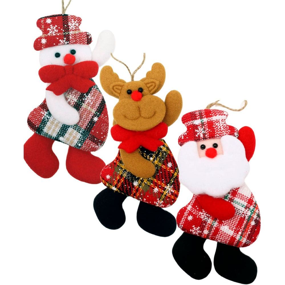 Kit 21 Pendente Natalino Boneco De Neve Papai Noel Rena 18cm