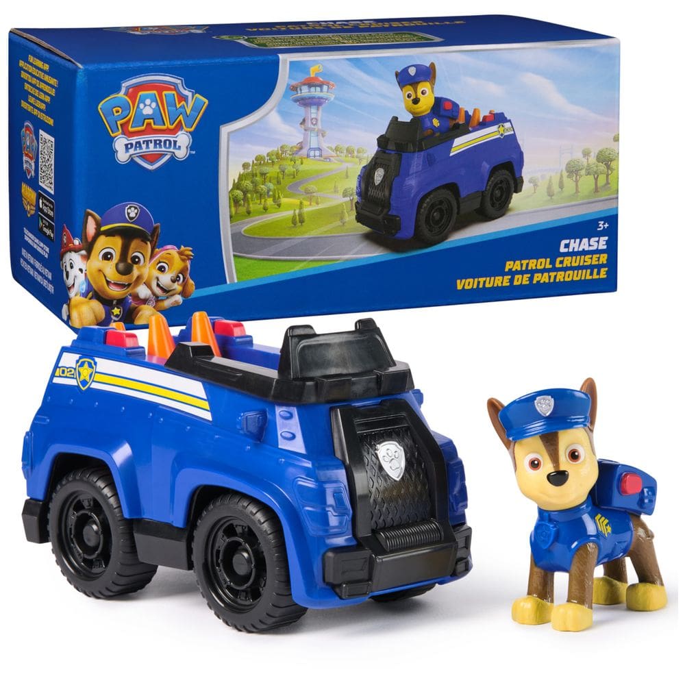 Carro de brinquedo PAW Patrol Chase`s Patrol Cruiser com boneco de ação