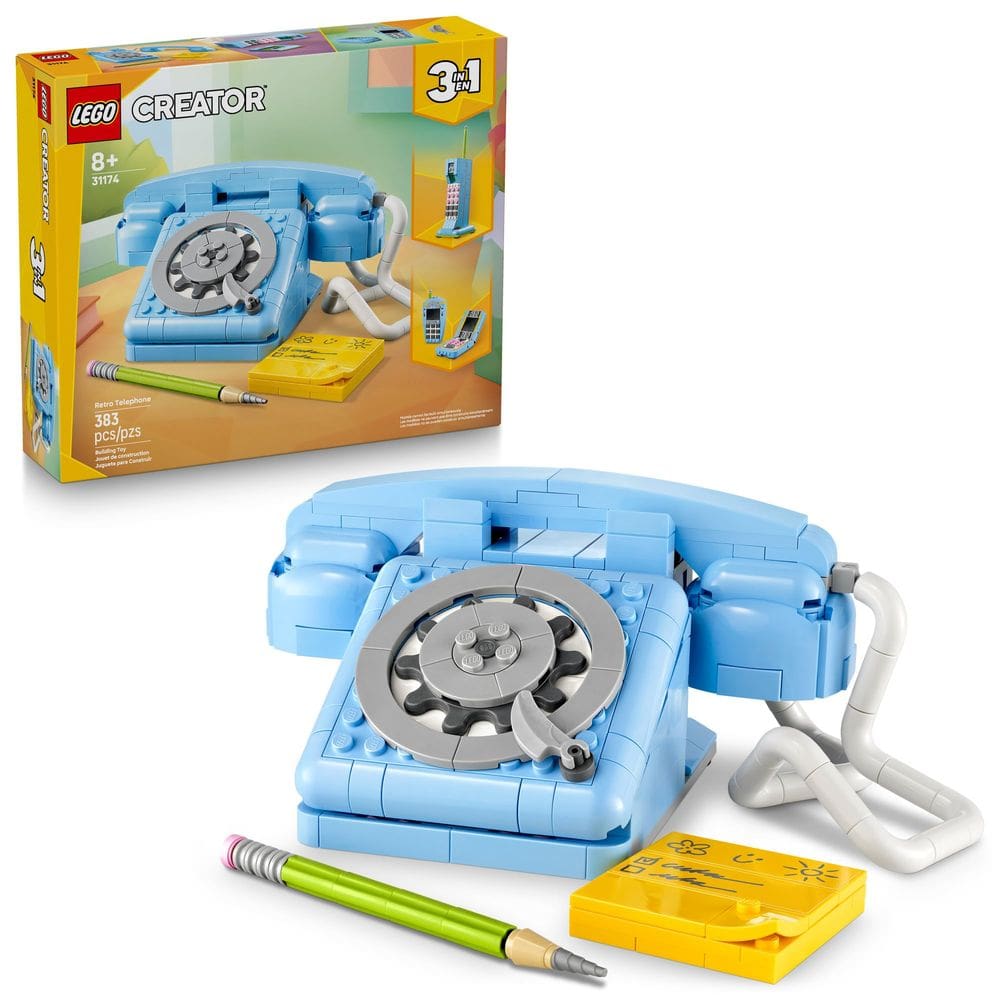Brinquedo de construção LEGO Creator 3 em 1 telefone retrô 31174