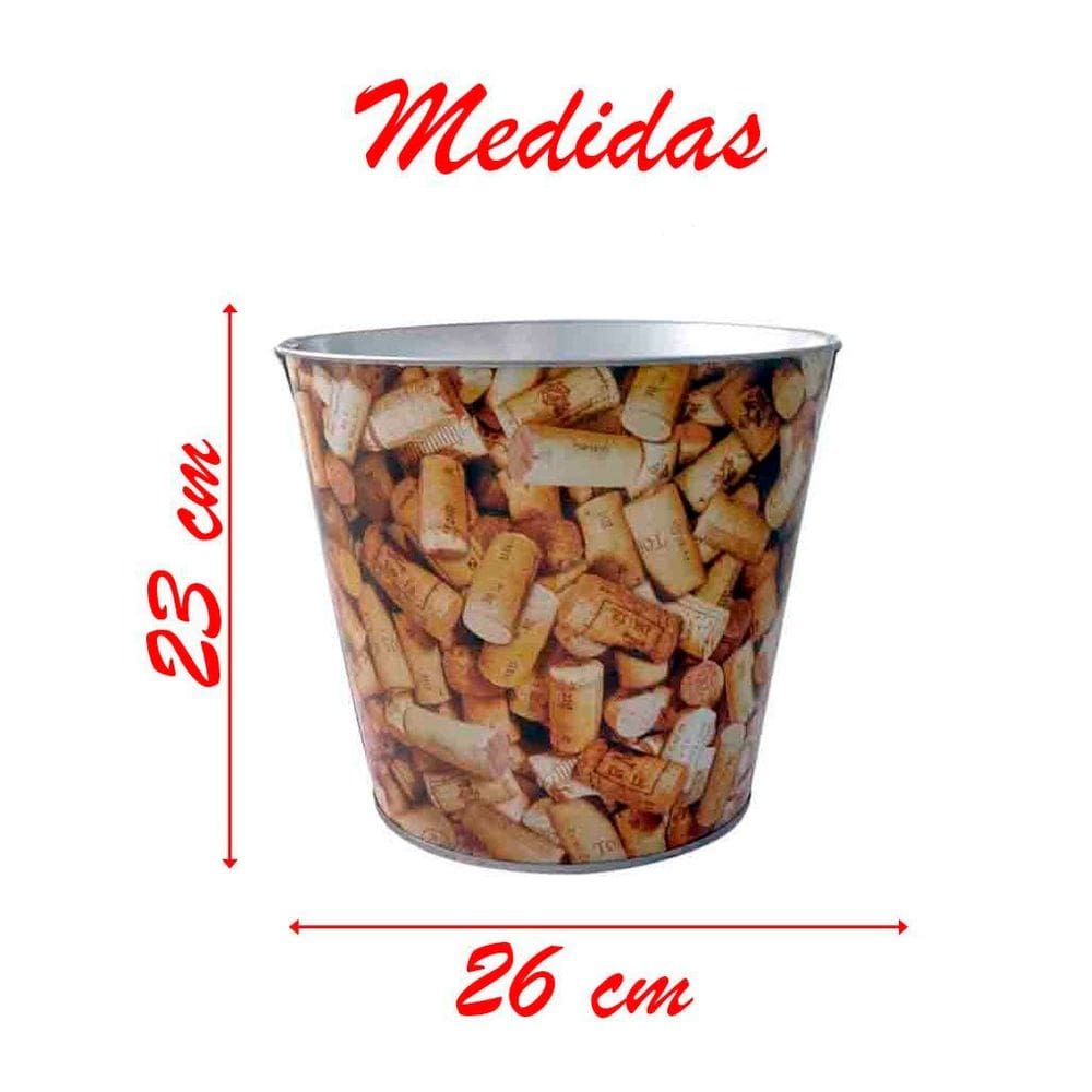 Balde De Gelo Para Vinhos Em Metal Galvanizado 7,6 Litros