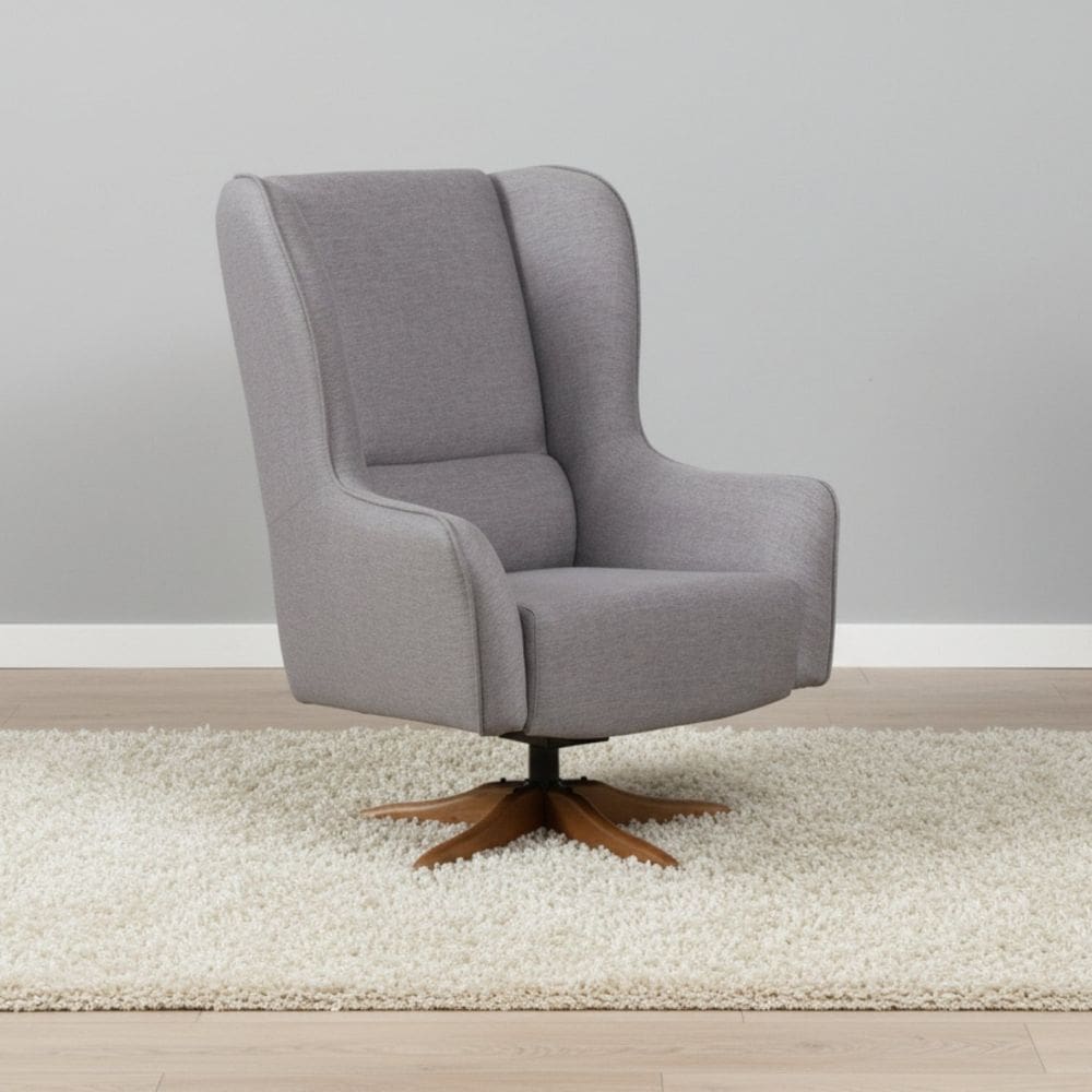 Poltrona de Amamentação Baby Giratória e Balanço Lorena Cinza