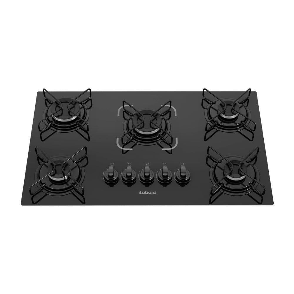 Cooktop 5 Bocas Essencial Itatiai Mesa De Vidro à Gás Bivolt Preto
