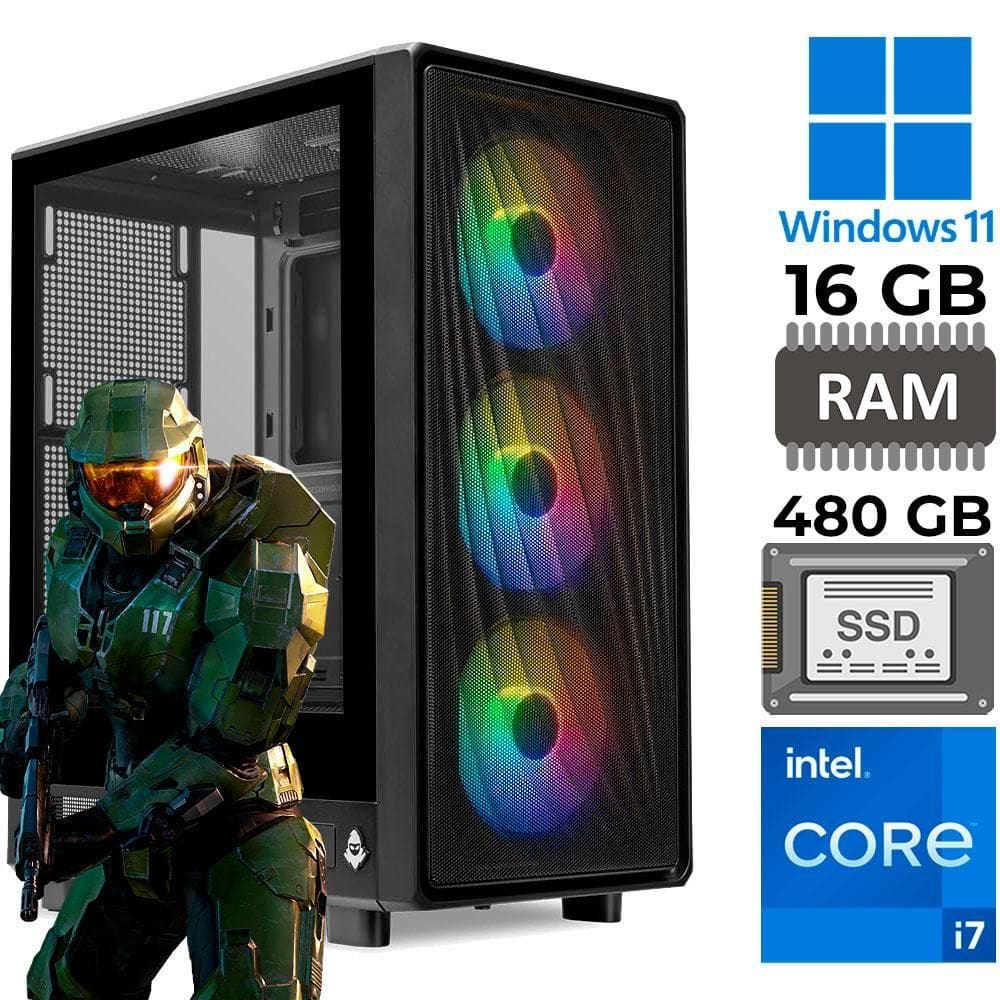 Computador Gamer I7-3770 Ssd 480Gb 16Gb Ram Rx 580 Gddr5
