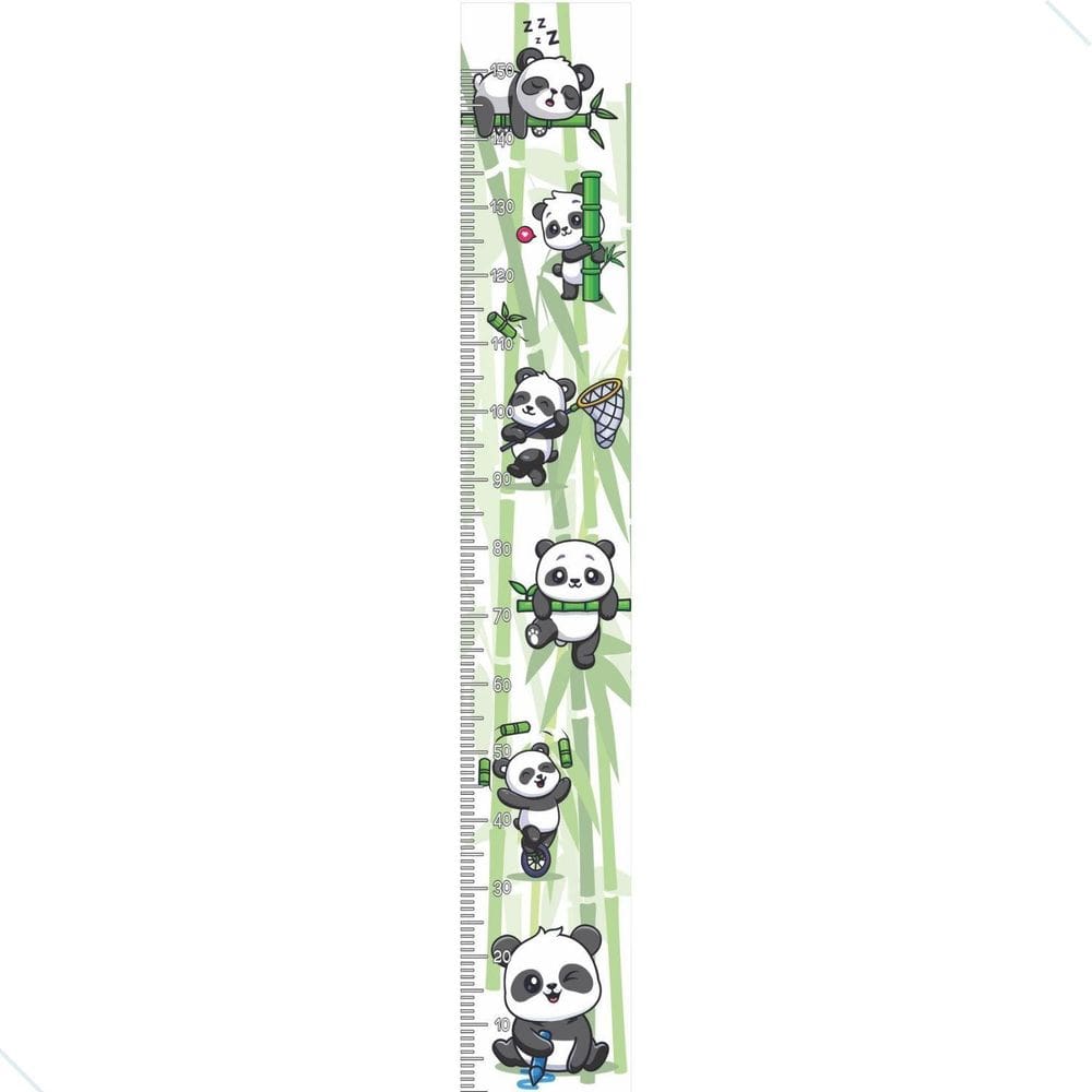 Adesivo De Parede Panda Regua Crescimento Infantil Panda