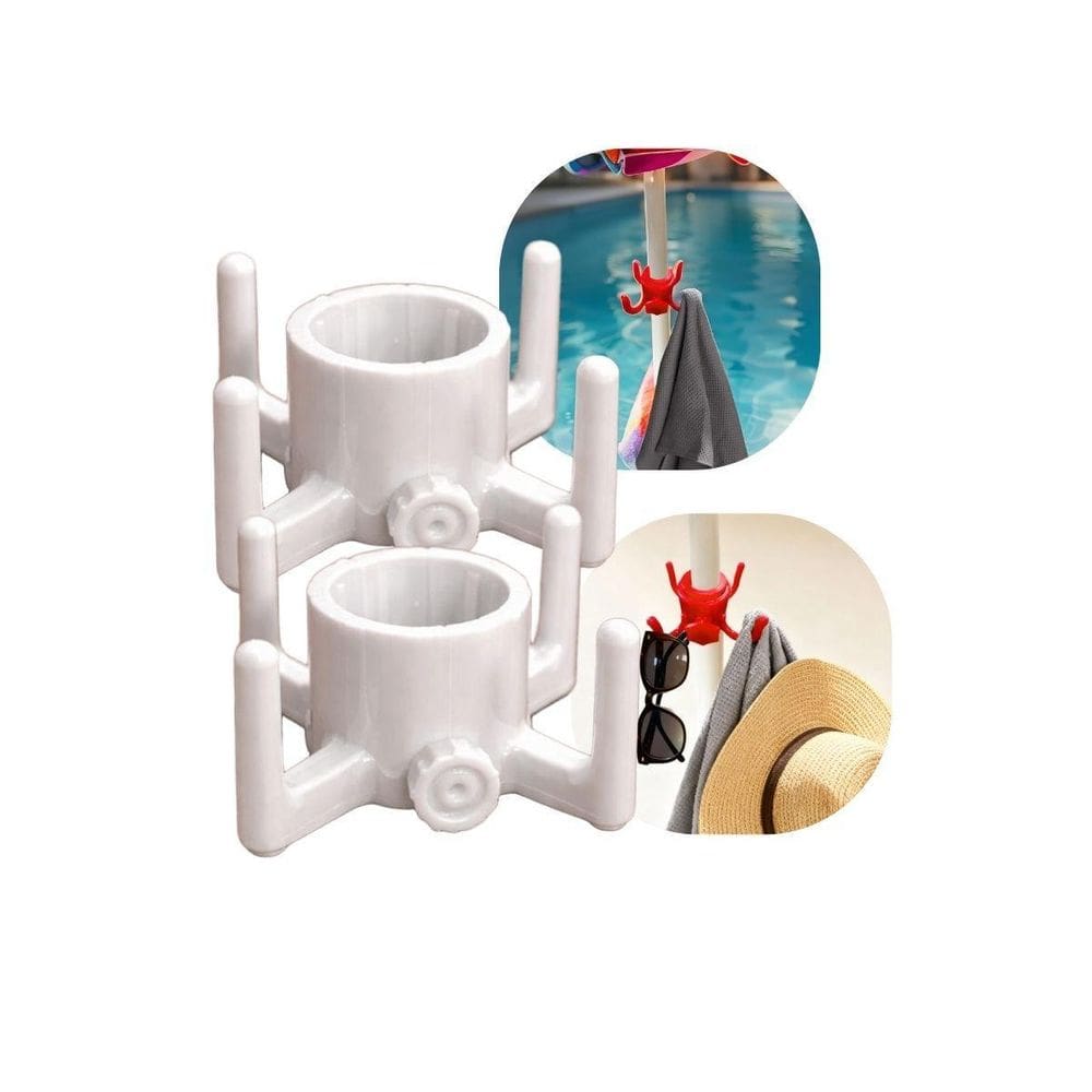 Kit 2 Gancho Organizador Para Guarda-Sol De Praia 4 Pontas