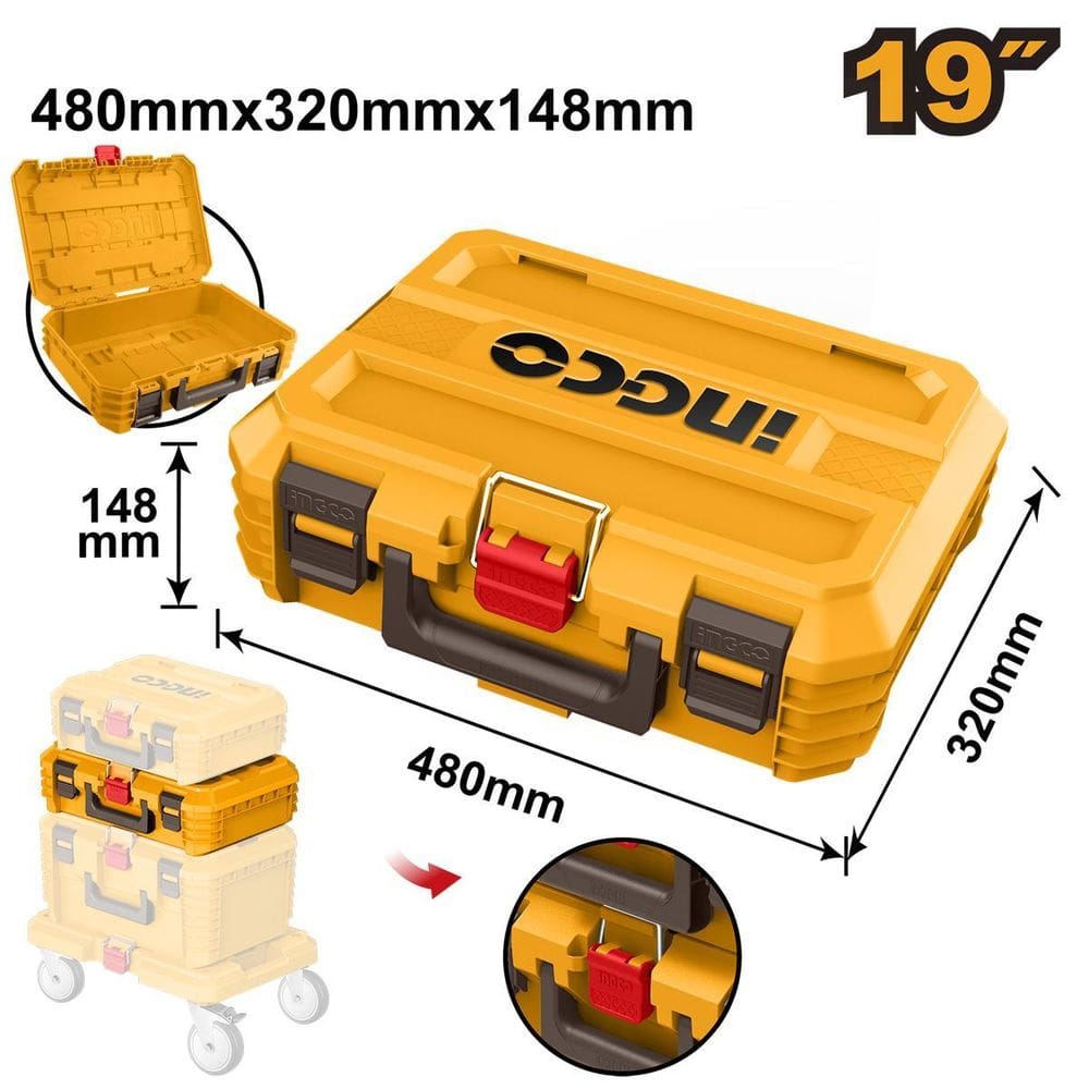 Caixa De Ferramenta Empilhável Ingco 48X32Cm Pbxs102