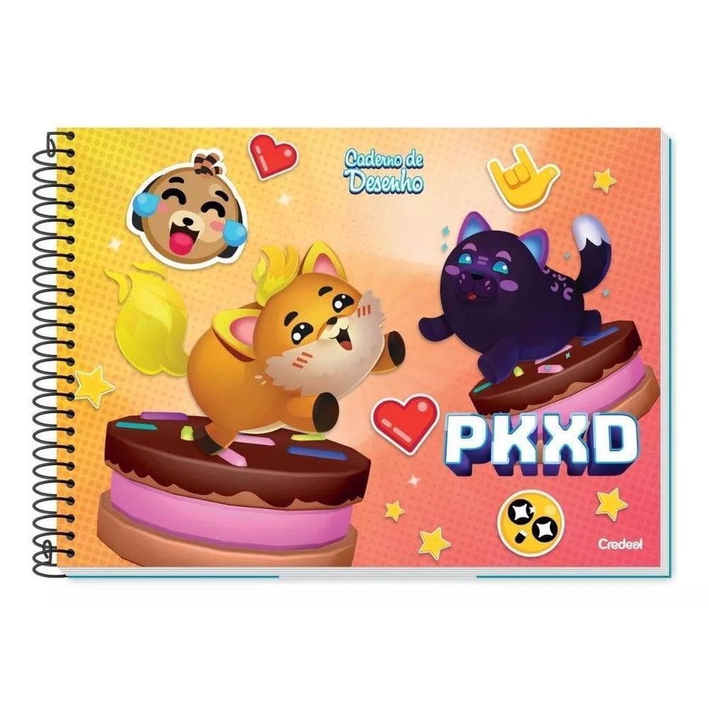 Caderno De Desenho Credeal - Pk Xd Pets - 80 Folhas