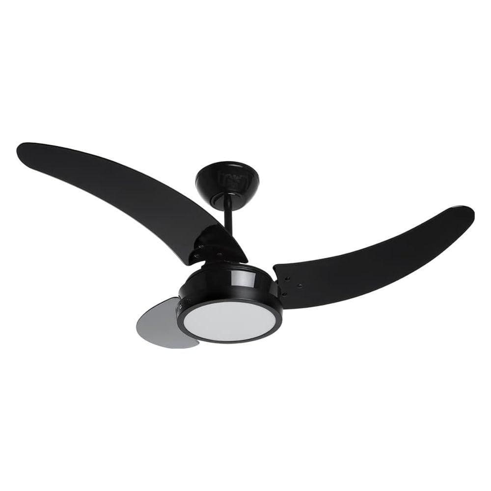 Ventilador De Teto Led 3 Pás Tron Búzios Max Preto 110V