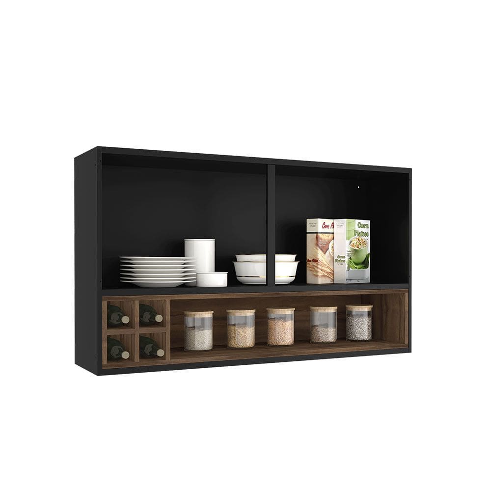 Armario Aereo de Cozinha Exclusive Itatiaia 2 Portas e Nicho Garrafeiro