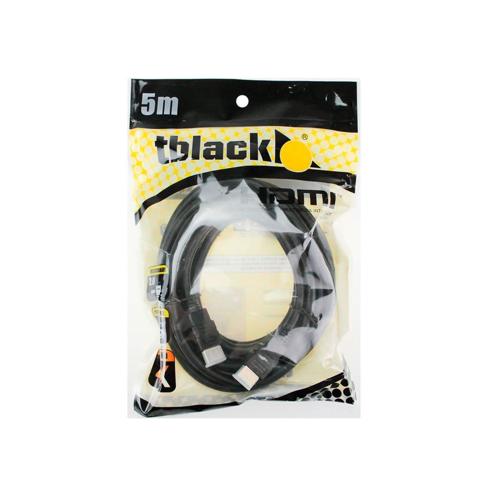 Cabo HDMI 2.0 T Black Blindagem Dupla - 5 Metros