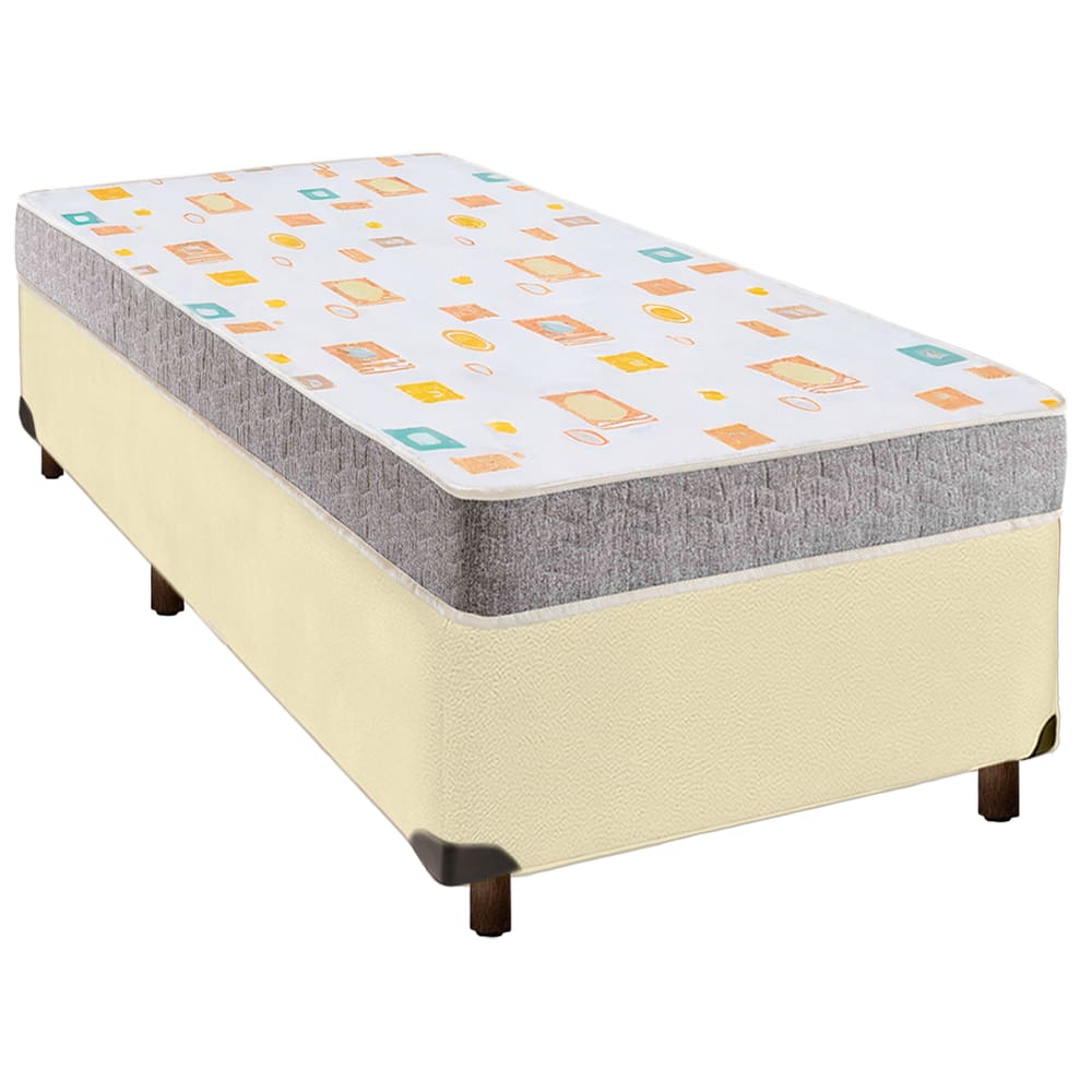 Cama Box Bau + Colchão Solteiro D20 Inducol