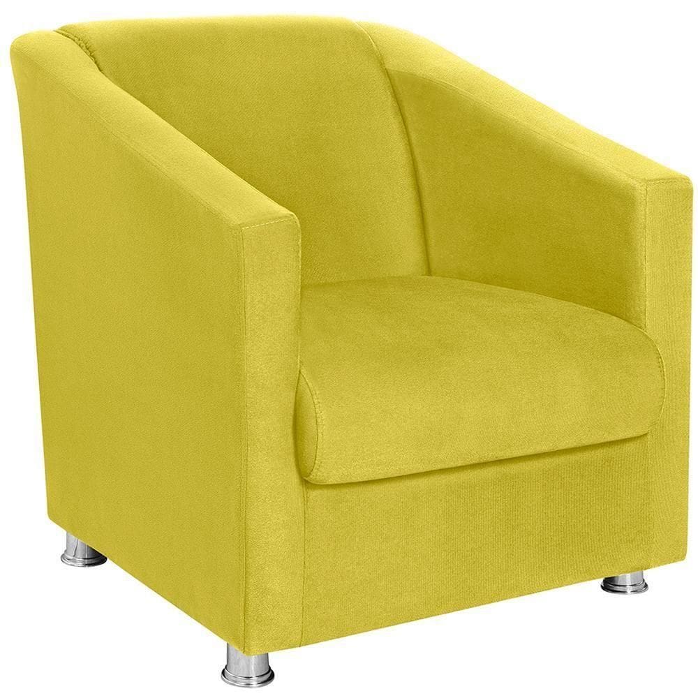 Poltrona Decorativa Bia Suede Amarelo Mpassos Amarelo