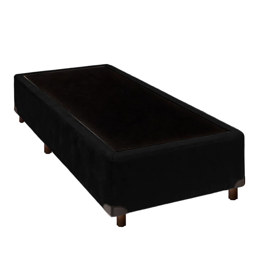 Cama Box Solteiro Simples Preto Nature 78x188