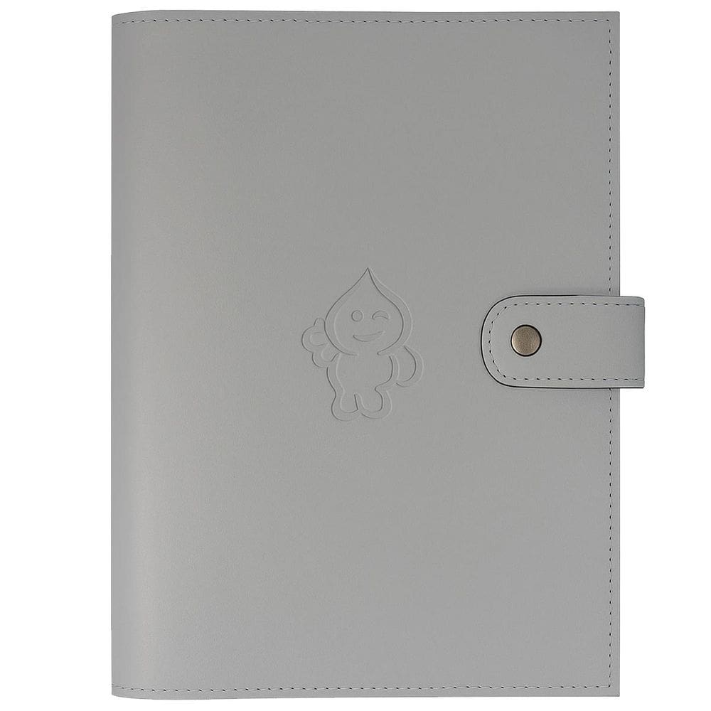 Porta Documentos e Carteira de Vacinas Bebê em Couro Sintético Cinza Claro