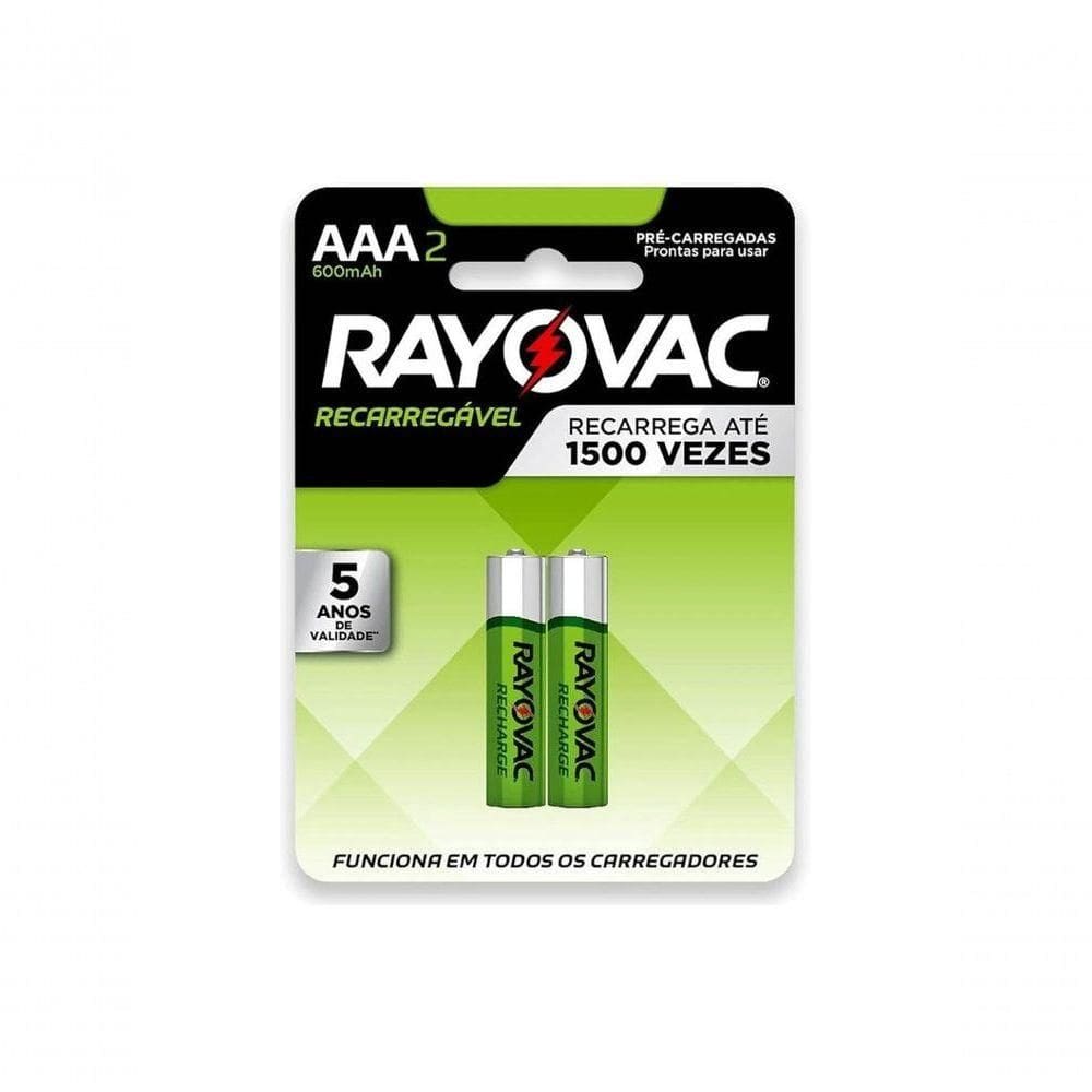 Pilha Recarregável Rayovac Aaa 600mah Com2