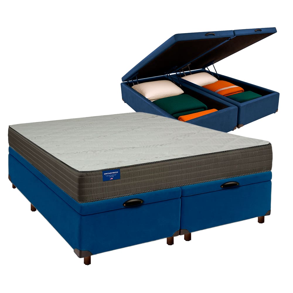 Colchão Queen D33 + Bau Blindado - Orthotech Inducol