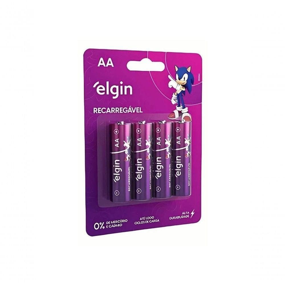 Pilha Recarregável Elgin Aa 2500mah C/4