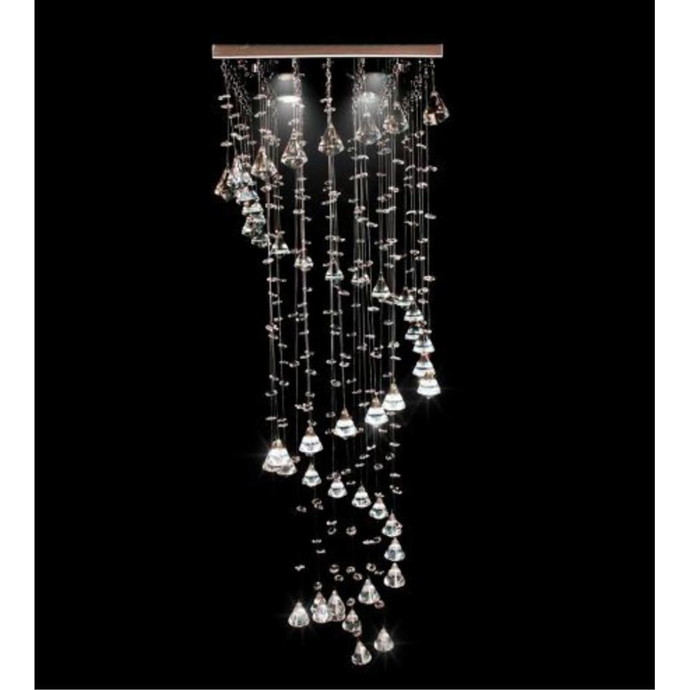 Lustre Plafon 30x30 Cm Cristal Verdadeiro Espiral quadrado