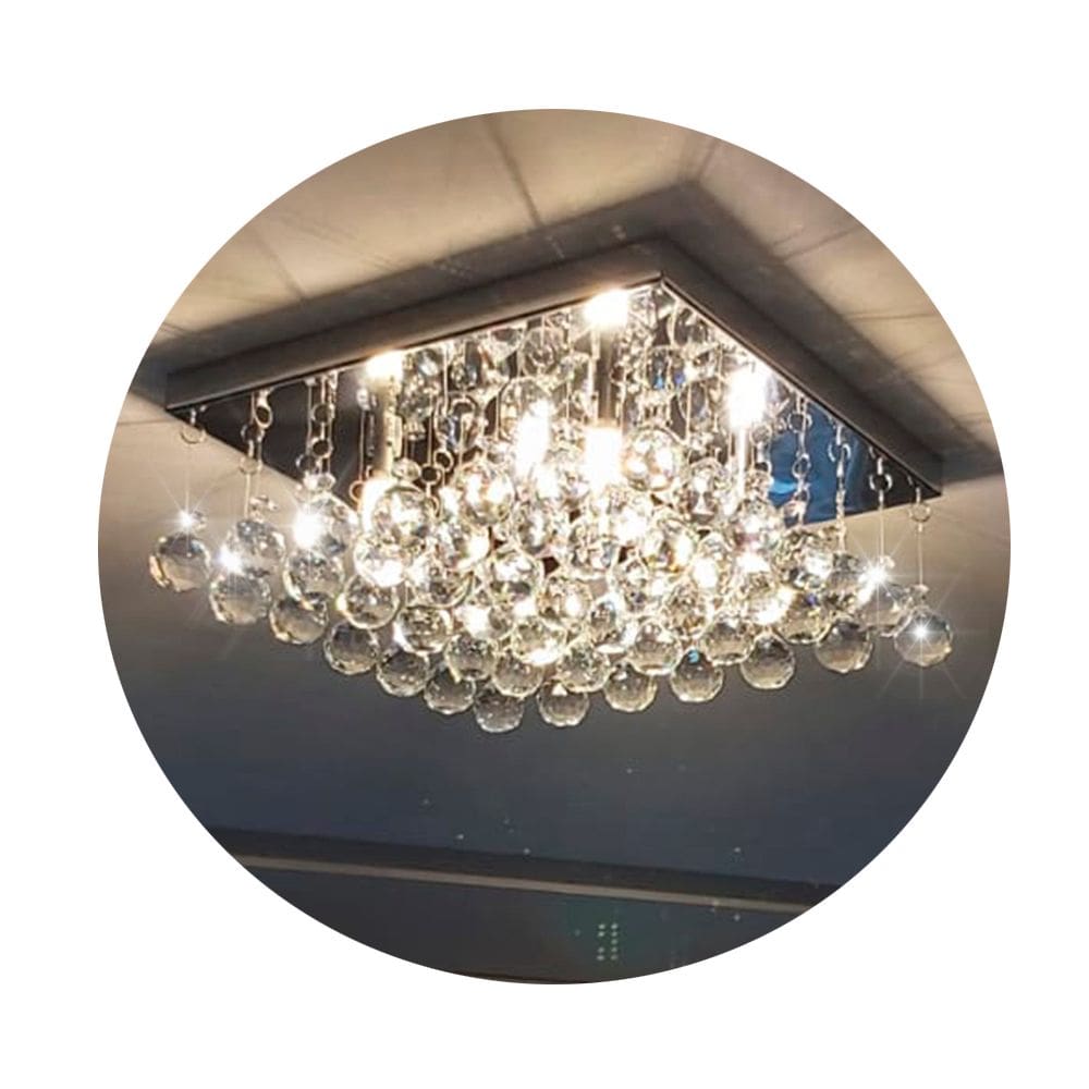 Lustre de cristal verdadeiro k9 sala quarto 30x30 e 10 cm altura ILUSTRE CRISTAIS