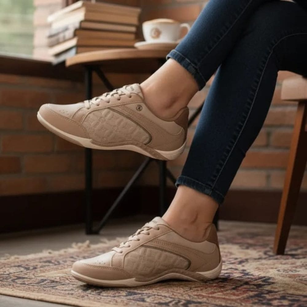 tenis feminino kolosh casual marrom claro pewter