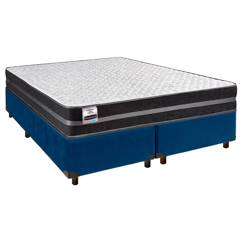 Cama Box Bau + Colchão Casal Molas Ultralastic Bogota Inducol
